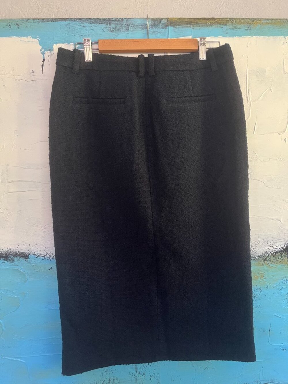 NWT J.Crew Maritime Tweed Midi Pencil Skirt Navy Size 10 BV901 - Picture 4 of 7